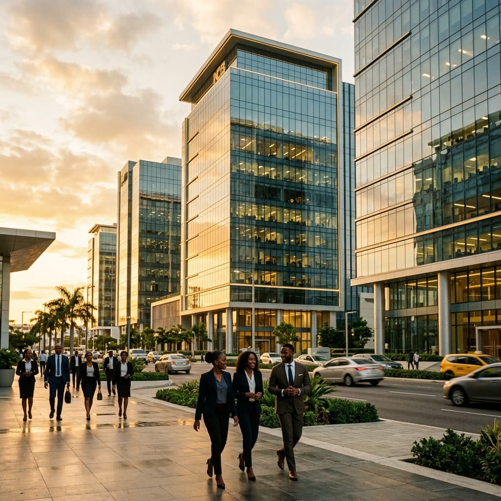 Kingston financial district at golden hour